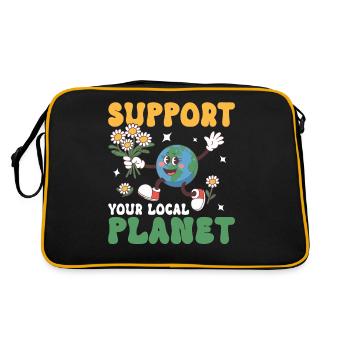 Soutenez votre planète locale - Sac Retro - noir/or - Dos