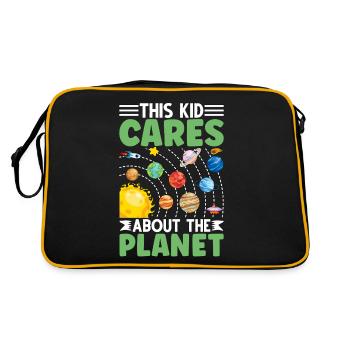Ce gamin se soucie de la planète - Sac Retro - noir/or - Dos