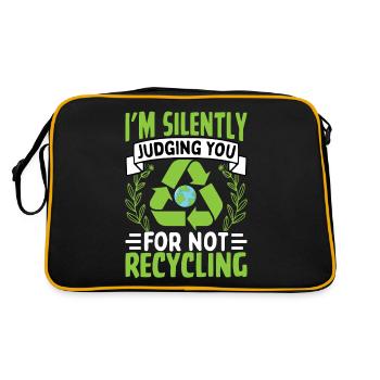 Je te juge en silence pour ne pas recycler - Sac Retro - noir/or - Dos