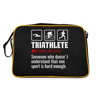 Triathlet Lustige Definition Schwimmen Rad Laufen - Retro Tasche - Schwarz/Gold - Hinten