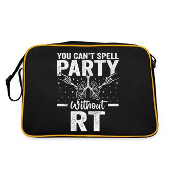 Man kann Party nicht ohne RT buchstabieren Lustig - Retro Tasche - Schwarz/Gold - Hinten