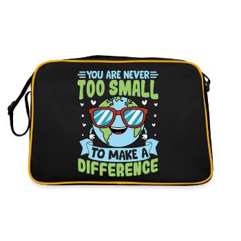 You are never too small to make a difference - Retro Bag - black/gold - Back