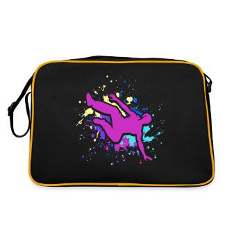 Backflip Salto Acrobatics Parkour Gymnastics Gift - Retro Bag - black/gold - Back