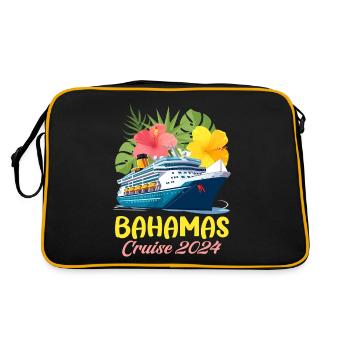 Bahamas Île des Caraïbes Cadeau d’été de l’Atlantique - Sac Retro - noir/or - Dos