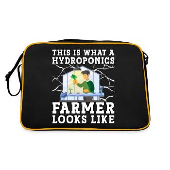 This is what a Hydroponics Farmer looks like - Retro Bag - black/gold - Back
