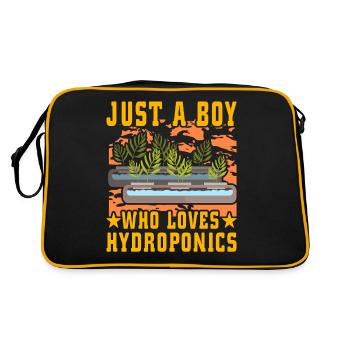 Just a Boy who loves Hydroponics - Retro Bag - black/gold - Back