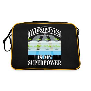 Hydroponics is my superpower - Retro Bag - black/gold - Back