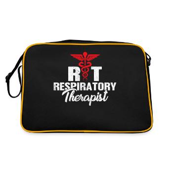 Lustig RT Atemtherapeut Pneumologe Lunge - Retro Tasche - Schwarz/Gold - Hinten