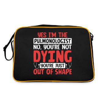 Ja, ich bin der Pneumologe Lustige Lungenschuhe RT - Retro Tasche - Schwarz/Gold - Hinten