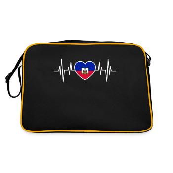 Haiti Haitianer Karibik Urlaub - Retro Tasche - Schwarz/Gold - Hinten