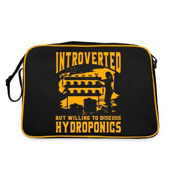 Introverted but willing to discuss Hydroponics - Retro Bag - black/gold - Back