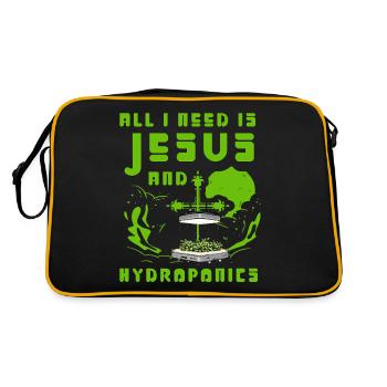 All I need is Jesus and Hydroponics - Retro Bag - black/gold - Back