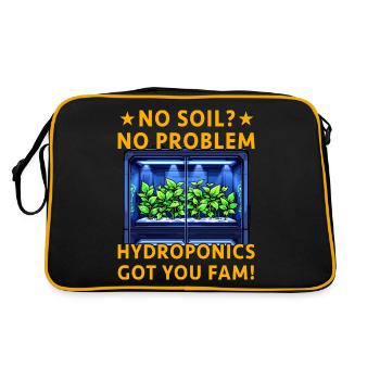 No Soil? No Problem Hydroponics got you fam! - Retro Bag - black/gold - Back