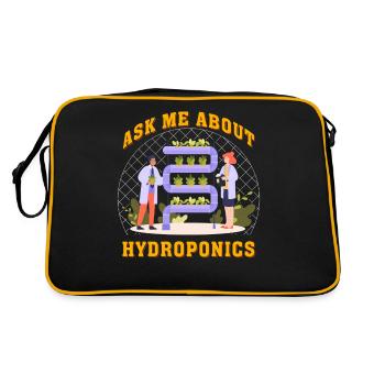 Ask me about Hydroponics - Retro Bag - black/gold - Back