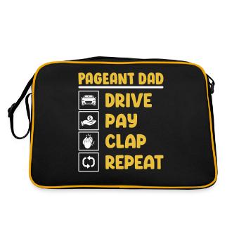 Fahren Bezahlen Klatschen Wiederholen Glanz Glam Festzug Vater - Retro Tasche - Schwarz/Gold - Hinten
