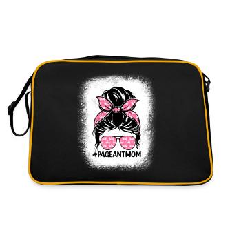 Festzug Mama Messy Bun Glanz Glam Schönheit Prunk - Retro Tasche - Schwarz/Gold - Hinten