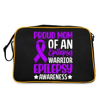 Proud Mom Of An Epilepsy Warrior Epilepsy Mom - Retro Bag - black/gold - Back