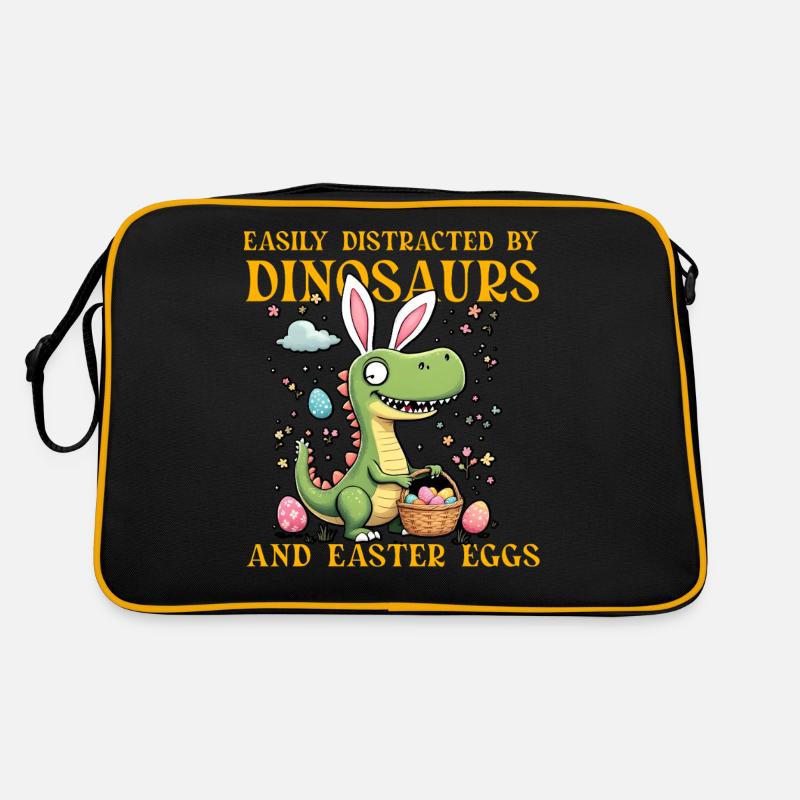 Easily distracted by Dinosaurs and Easter Eggs Retro Bag