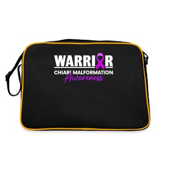 Chiari Malformation Warrior Lila Band ACM - Retro Tasche - Schwarz/Gold - Hinten