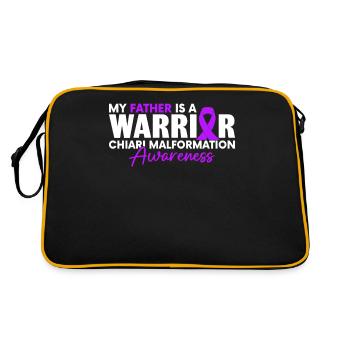 Mein Vater Ist Ein Krieger Lila Band Chiari - Retro Tasche - Schwarz/Gold - Hinten