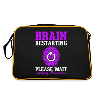 Brain Restarting Please Wait Epileptic Epilepsy - Retro Bag - black/gold - Back