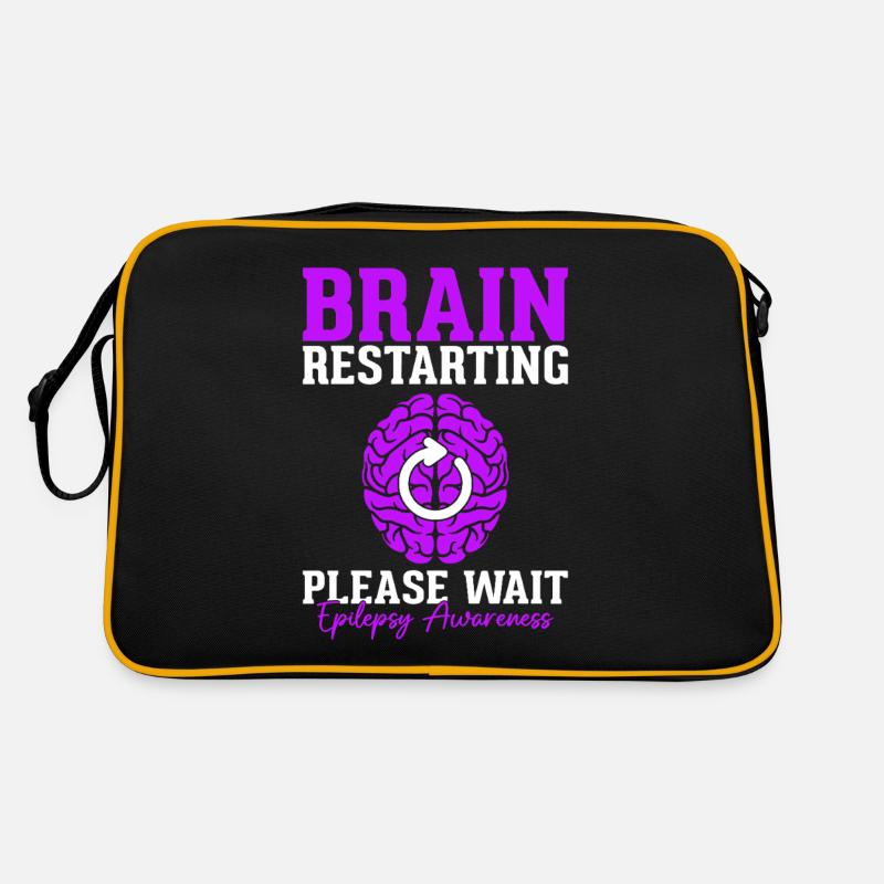 Neustart des Gehirns Bitte warten Epileptische Epilepsie Retro Tasche