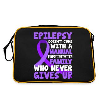 Funny Epilepsy Nervous System Disorder Epilepsy - Retro Bag - black/gold - Back