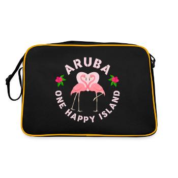 Aruba Caraïbes Été Ocean Beach Cadeau - Sac Retro - noir/or - Dos