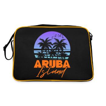 Aruba Caraïbes Été Ocean Beach Cadeau - Sac Retro - noir/or - Dos