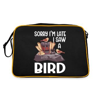 Bird Watching Cute Bird Lover - Retro Tasche - Schwarz/Gold - Hinten