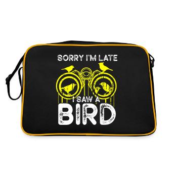 Bird Watching Cute Bird Lover - Retro Tasche - Schwarz/Gold - Hinten