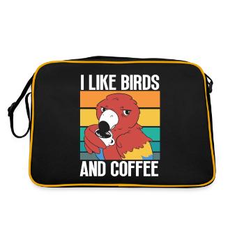 Bird Watching Cute Bird Lover - Retro Tasche - Schwarz/Gold - Hinten