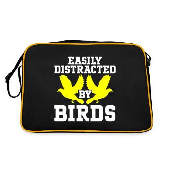 Bird Watching Cute Bird Lover - Retro Tasche - Schwarz/Gold - Hinten