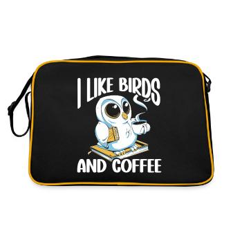 Bird Watching Cute Bird Lover - Retro Tasche - Schwarz/Gold - Hinten