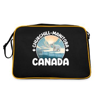 Churchill Manitoba Canada Polar Bear Arctic - Retro Bag - black/gold - Back