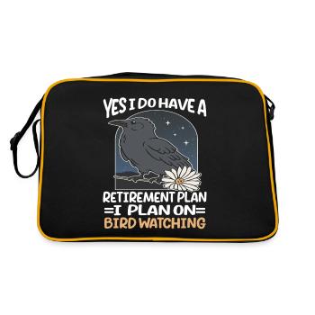 Bird Watching Cute Bird Lover - Retro Tasche - Schwarz/Gold - Hinten