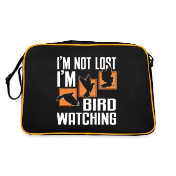 Bird Watching Cute Bird Lover - Retro Tasche - Schwarz/Gold - Hinten