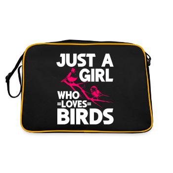 Bird Watching Cute Bird Lover - Retro Tasche - Schwarz/Gold - Hinten