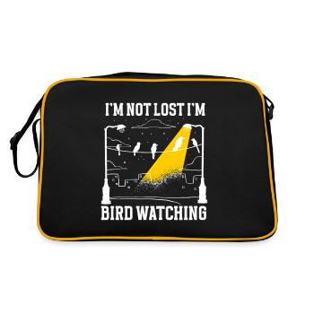 Bird Watching Cute Bird Lover - Retro Tasche - Schwarz/Gold - Hinten