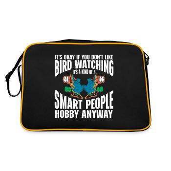 Bird Watching Cute Bird Lover - Retro Tasche - Schwarz/Gold - Hinten