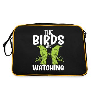 Bird Watching Cute Bird Lover - Retro Tasche - Schwarz/Gold - Hinten