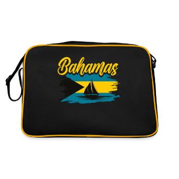 Bahamas Île des Caraïbes Cadeau d’été de l’Atlantique - Sac Retro - noir/or - Dos