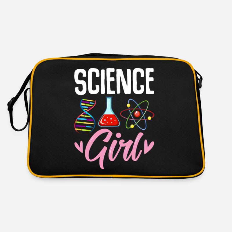 Fille de la science Drôle Scientifique de laboratoire de sciences - Sac Retro - noir/or