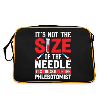 It's Not The Size Of The Needle Funny - Retro Bag - black/gold - Back