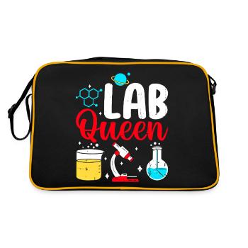Lab Queen Labortechnikerin MLS CLS Lustig - Retro Tasche - Schwarz/Gold - Hinten