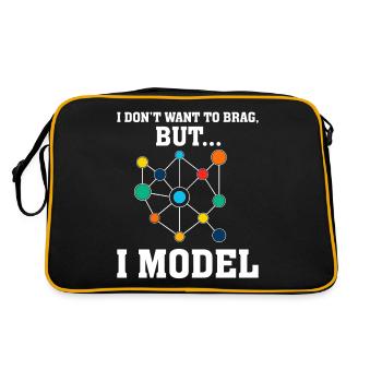 Je ne veux pas me vanter mais je modélise la modélisation des données - Sac Retro - noir/or - Dos