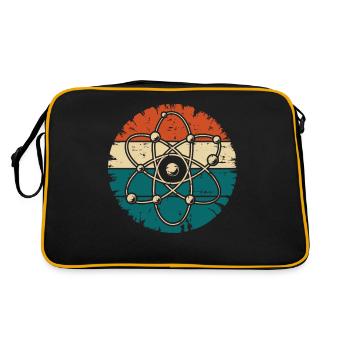Retro Atom Art Biology Physics Chemistry Science - Retro Tasche - Schwarz/Gold - Hinten