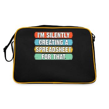 Ich erstelle im Stillen eine Tabelle für diese Daten - Retro Tasche - Schwarz/Gold - Hinten