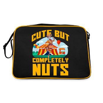 Cute but completely nuts - Retro Bag - black/gold - Back