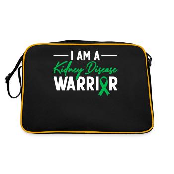 I Am A Kidney Disease Warrior Green Ribbon Kidney - Retro Bag - black/gold - Back
